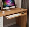 Soporte de teclado ft accesorios para escritorio de computadora bandeja de madera elevación silenciosa soporte de arrastre de teclado redondo engrosado empujar-tirar arco