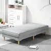 Cama sofa plegable estilo nórdico para apartamentos pequeños de alquiler, sofá perezoso de tela simple de doble propósito para sala de estar