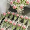 Tulipán Individual Terminado Ramo Decoración del Hogar Varilla Retorcida Tejido Regalo Día de San Valentín Chino Día del Maestro