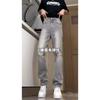 Jeans Rasgado Lavado Antigo Estilo Streetwear Americano Masculino Primavera e Outono Reto Solto Estilo High Street Europeu e Americano Calças Compridas