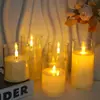 Vela Electrónica LED Recargable por USB con Control Remoto, Vaso Transparente Acrílico, Accesorio de Decoración para el Hogar en Fiestas, Luz de Ambiente