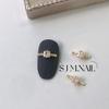 Nova Manicure Gaotin Joia de Zircônia Amor Estilo Japonês Anel de Suporte de Luxo Leve Cor Dourada Real Conservação Decoração Oval Gota d'Água