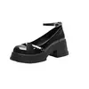 Zapatos Mary Jane de nuevo estilo con correa de perlas y hebilla, 2026, tacones altos elegantes para el día a día, versátiles y con estilo, negros para uso en exteriores