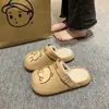 Pantuflas de Uso Dual tipo Falda Interior con Sensación Cómoda al Caminar, Pantuflas de Algodón Slip-On, Nuevas Pantuflas Cerradas de Estilo Lindo para Mujer Invierno 2025