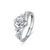TikTok Fast Hand Hot S925 Prata Banhado a Ouro Doce Princesa Coroa Nicho Design Anel de Diamante Alto para Mulheres