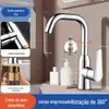 Torneira de lavatório giratória universal de dois em um quente e fria, à prova de respingos, espessada, do fabricante, em estoque