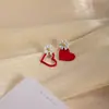 Brincos Minimalistas Assimétricos de Coração e Margarida Tendência Fashion Elegantes para Mulheres