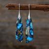 Pendientes colgantes geométricos de piedra del emperador de Bohemia transfronteriza, joyería de piedra natural popular europea y americana, lote de joyas