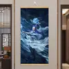 Pequeno Nezha Naohai Ao Bing Ao Guang Rei Dragão das Quatro Mares Papel de Parede Envolvente Pintura de Parede Sala de Estar Entrada Caixa de Relógio Pintura Decorativa