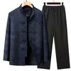 Nuevo Traje Tang Chino para Hombre de Mediana Edad y Ancianos Ropa para Padre Chaqueta Traje Estilo Chino Botón de Rana Festivo Cumpleaños Top para Abuelo