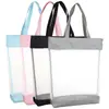 Bolsa de malla portátil con cremallera, bolsa transparente para documentos tamaño A4, bolso de mano para estudiantes, bolsa para libros, bolsa de aprendizaje, libros de texto.