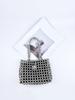 Bolso personalizado para mujer, estilo coreano de celebridades de internet, pequeño, fragante, con perlas plateadas recortadas a mano y gran capacidad, para la axila.