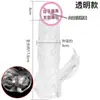 Jiuai Ropa Interior Masculina Dildo Portátil Pene Condón Engrosado Silicona Líquida Avión Condón Diente de Lobo Juguete Sexual para Adultos