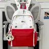Mochila Estudiante Estampado de Lunares Bolsa de Doble Hombro Linda de Dibujos Animados Gran Capacidad Mochila Estudiante Bloque de Color Mochila Estilo Coreano Nuevo