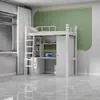 Cama alta personalizada con escritorio cama combinada estudiante universitario dormitorio escolar cama de apartamento escalera de piso combinación de acero y madera cama alta