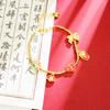 Nuevo Pulsera de Arena Dorada Vietnamita Estilo Chino Estilo Palacio Goteo de Aceite Flor de Loto Pulsera Multielemento para Mujer Joyería de Lujo Ligero que no Pierde el Color a Largo Plazo