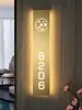 Placas Luminosas de Porta em Aço Inoxidável para Pousadas, Hotéis, Salões de Beleza, Quartos Privados, Placas de Número de Porta, Placas de Identificação para Spa de Pés