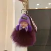 Lindo Colgante Llavero Bola de Pelo de Zorro, Encanto Creativo Personalizado de Peluche de Muñeca Durmiente de Gama Alta para Bolso, Pequeño Regalo