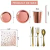 Copos de papel descartáveis, pratos e guardanapos pretos com bolinhas rosa, impressos com folha de ouro, estilo europeu e americano, para decoração de festa de aniversário