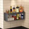 Prateleira de temperos para cozinha, prateleira de armazenamento de parede multicamadas para cebolas, gengibre e alho, organizador de molhos e temperos de grande capacidade