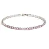 Pulsera de Tenis Minimalista Redonda de una Sola Fila de Zirconia de 2-4 mm para Mujer, Joyería Versátil de Estilo Europeo y Americano de Nicho al por Mayor