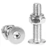 Tornillos y Tuercas de Acero Inoxidable 304 de Cabeza Plana Grande con Socket Hexagonal, Pernos de Cabeza Plana Delgada con Socket Hexagonal, Juego de Tuercas Antiaflojamiento
