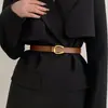 Cinto Feminino de Couro Genuíno para o Verão, Versátil com Jeans, Cinto Decorativo de Alta Qualidade para Ternos e Vestidos, Estilo Slim