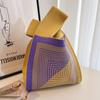Ins Internet celebridade bolsa feminina malha lã balde saco japonês e coreano estilo all-match bolsa casual bolsa tote lancheira saco