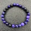 Pulseira de Contas Redondas Tk Transfronteiriça, Moderna e Personalizada, com Contas de Pedra Vulcânica, Ágata, Obsidiana e Olho de Tigre, Atacado