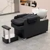 Sillón de peluquería para peinar el cabello Cama para lavar el cabello Cama para el cuidado del cabello Peluquería para hombres Cama para lavar el cabello Estilo de celebridad de internet Sillón semi-reclinable Lavabo profundo Cama para shampoo