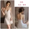 Precioso Camisón Sexy de Encaje con Escote en V Profundo y Cordones, Almohadillas en el Pecho, Estampado Floral Dulce, Espalda Descubierta Seductora, Conjunto de Pijama para el Hogar 5841