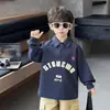 Camisa POLO com Gola Lapela para Meninos, Moletom com Capuz Estiloso Estilo Coreano para Crianças Pequenas e Médias, Camisa Versátil para Usar por Baixo para Crianças