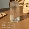 Vaso de vidrio minimalista a rayas para American latte helado, café, jugo, bebidas frías, taza de leche para uso doméstico, vaso de agua