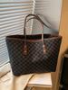 Bolso de mano sencillo de otoño e invierno para mujer, de gran capacidad, con estampado vintage, informal, combinable, con un solo hombro y bandolera.