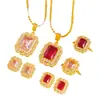El Mismo Estilo que el Collar, Aretes y Anillo de Cubos de Azúcar de Colores Chapados en Oro Incrustados con Diamantes de la Tienda Puzuo Gold, con un Diseño de Lujo Ligero de Alta Gama