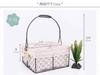Cesta de flores pequeña portátil de hierro, arreglo floral, cesta de flores secas tejidas de ratán, decoración de sala de estar, accesorios de fotografía, cesta de flores