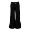 Jeans de mezclilla cruda de doble botón para mujer, tendencia 2026 nuevo estilo, ajuste holgado de chica hot americana, no pegajosos, pantalones ligeramente acampanados