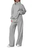 Estación Independiente Conjunto Casual de Dos Piezas para Mujer 2026 Primavera/Otoño Sudadera con Media Cremallera Pantalones de Pierna Recta Ropa Deportiva Conjunto de Viaje