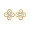 Pendientes de Plata de Ley S925 de Trébol de Cuatro Hojas con Moissanita y Circonita, Estilo Elegante y Dulce, Pendientes Sencillos y Delicados para Mujer, Venta al por Mayor de una Pieza