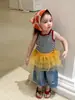 Roupas Infantis Zhe Li Colete para Meninas Verão Estilo Fino 2026 Roupa de Fora Casual Roupas Infantis Classe a Camiseta Regata para Bebê Menina
