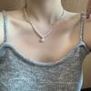 Amantes de la Luna Nuevo Estilo Collar de Plata Rota Nicho Entrada Lujo Perla Degradado Collar de Plata Rota Sentido Avanzado Cadena para Clavícula