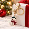 Nuevos Llaveros Navideños Accesorios Colgante de Acrílico Imitación Lana Accesorios de Perla Amor Amuletos para Bolsos