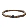 Moda Europea y Americana Nueva Personalidad Cuentas de Madera de Cáscara de Coco Pulsera con Cuentas de Concha Triturada Hip-Hop Moderno para Hombre Pulsera de Nicho Transfronteriza para Hombre