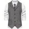 Traje Casual de Chaleco para Hombre Nueva Colección Primavera 2026 Talla Europea Chaleco Retro con Solapa y Cadena para Hombre