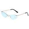 Gafas de sol de ojo de gato sin marco personalizadas para mujer, gafas de sol punk de estilo callejero europeo y americano de moda transfronteriza, gafas de moda en stock al por mayor