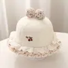 Sombreros para bebés y niños pequeños, sombreros de pescador para primavera y otoño, sombreros de cubo con encaje de cerezas dulces tipo princesa para proteger del sol para niñas pequeñas