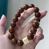 Semilla de Bodhi, cuenta de luz de ratón de oro púrpura, perfectamente redonda, material antiguo, cuentas de oración budistas, un delicado brazalete que se puede usar alrededor de la muñeca, disponible para envío directo de artículos individuales