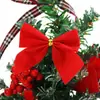 Atacado Natal Vermelho Dourado Laço Pequeno Pingente de Árvore de Natal Acessórios de Natal Laço de Costura Enfeites Pendurados