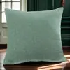 Funda de Cojín de Lino Grueso de Color Sólido Funda de Almohada Cojín de Respaldo de Sofá para Sala de Estar Cojín Lumbar Funda de Almohada Sin Relleno Cojín de Cintura de Oficina