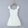 8057-24 Inverno Novo Ombro Francês Bordado de Renda Vento de Desejo Puro Cintura Emagrecedor Vestido Saia
